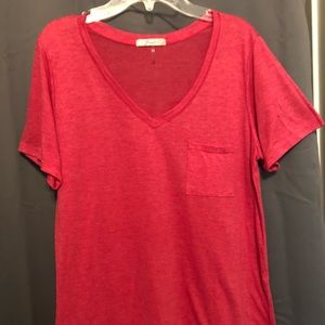 Red v-neck